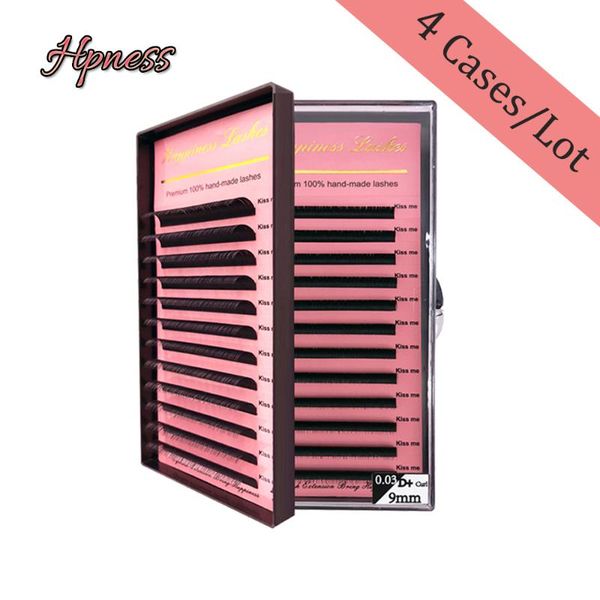 

false eyelashes 4 cases/lot individual lashes eyelash extension long soft natural black matte mink silk classic makeup for salon