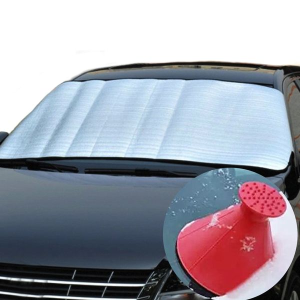 

window ice scraper + windshield snow cover car window winter cover windshield shade sunlight frost ice snow dust protector