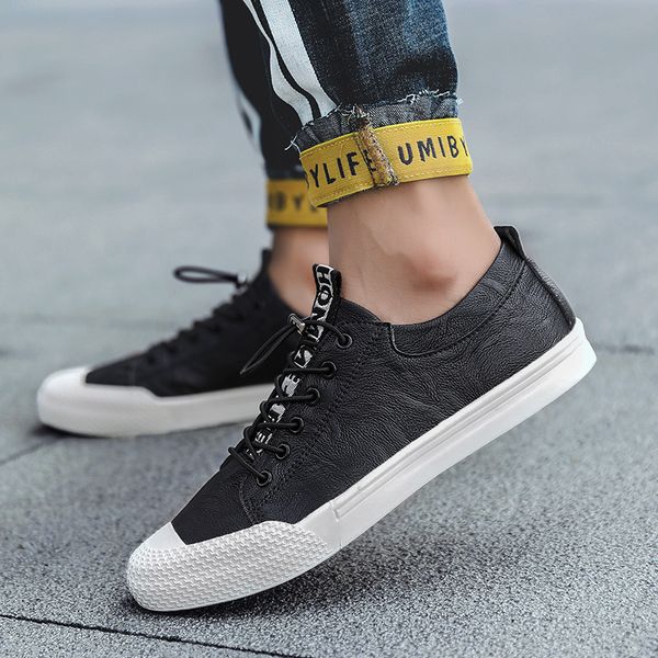 

brand classic men casual sneaker shoes outdoor fashion black designer men genuine leather shoes light comfortable flats a4
