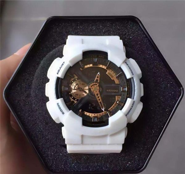 

shock sport wrist watches g style waterproof men's watches rubber strap all function work selling military watches#2215, Slivery;brown
