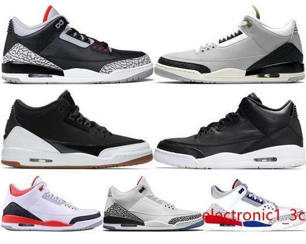 

3 3s mens basketball shoes 2019 new fire red mocha charity game pure white infrared fly black sports shoes designer sneakers 7-13