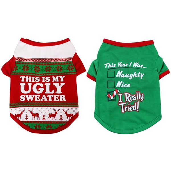 

christmas dog clothing cotton t shirt puppy costume dog clothes autumn winter for small dogs pet chihuahua coat