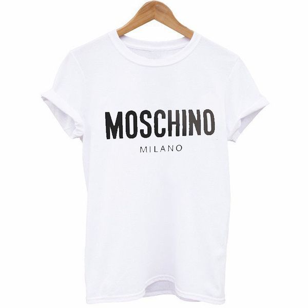 

2020 summer pop print crew mo letter print t, Blue;gray