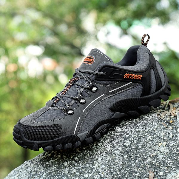 

mens autumn trekking shoes outdoor shoes men mesh hiking breathable non-slip mountain climbing zapatillas hombre, Black