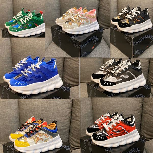 

kids chain reaction luxury designer casual shoes baby boys fashion sneaker mix brand multi clash animalier outdoor shoes 26-37, Black