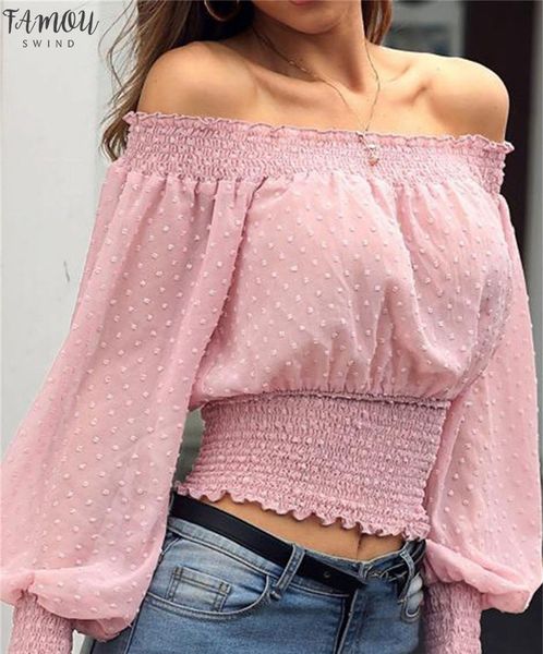 

женская блузка женщины 2020 с плеча рубашка с длинным рукавом леди блузка твердые кнопки мода femme элегантная рабочая одежда рубашка офисна, White