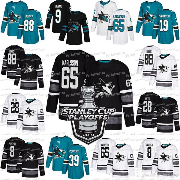 

2019 Stanley Cup Playoffs San Jose Sharks Erik Karlsson Meier Evander Kane Brent Burns Joe Pavelski Martin Jones Hertl Gustav Nyquist Jersey