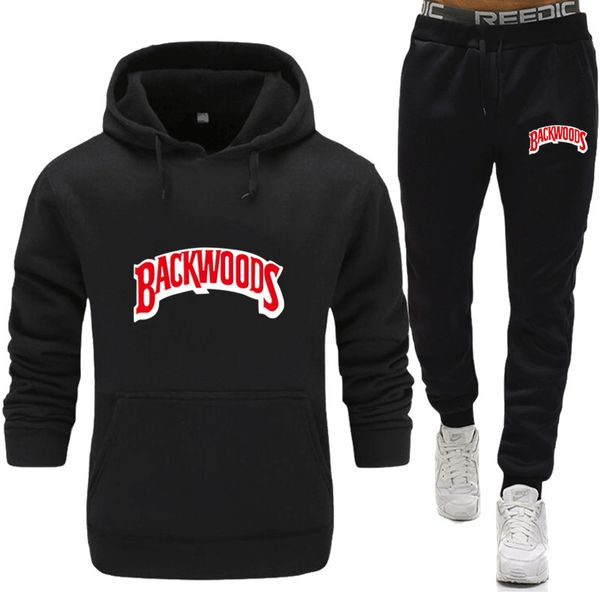 

бренд backwoods tracksuit 2020 глубинки толстовки для мужчин спортивных одежды из двух частей наборов толстых шерстяных капюшонов + брюки сп, Gray
