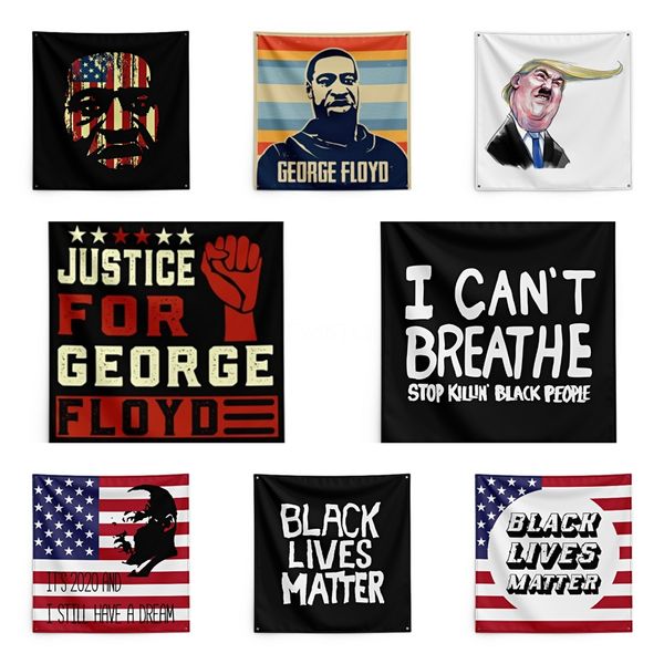 

джордж floyd печать гобеленового black lives matter бытовой стена баннер black flag lives matter 150 * 150см # qa89367