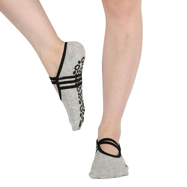 

women anti slip cotton yoga socks ladies sport pilates socks ballet dance breathable sweat-absorbent fitness accessories, Black