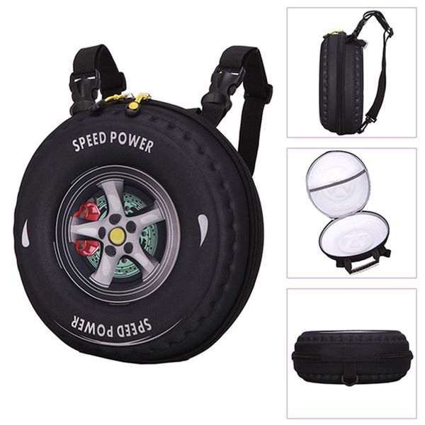 

3d school bag children tires pattern backpack mini wheel design baby school bag