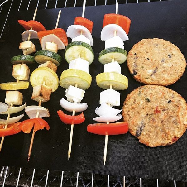 

гриль-барбекю мат многоразового антипригарного bbq приготовление выпечки маты крышка лист фольга bbq liner инструмента 33 * 40см 0,2 мм