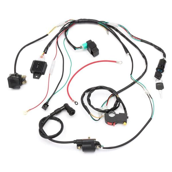 

50 70 90cc 110cc 125cc wiring harness loom solenoid coil cdi quad dirt bike atv