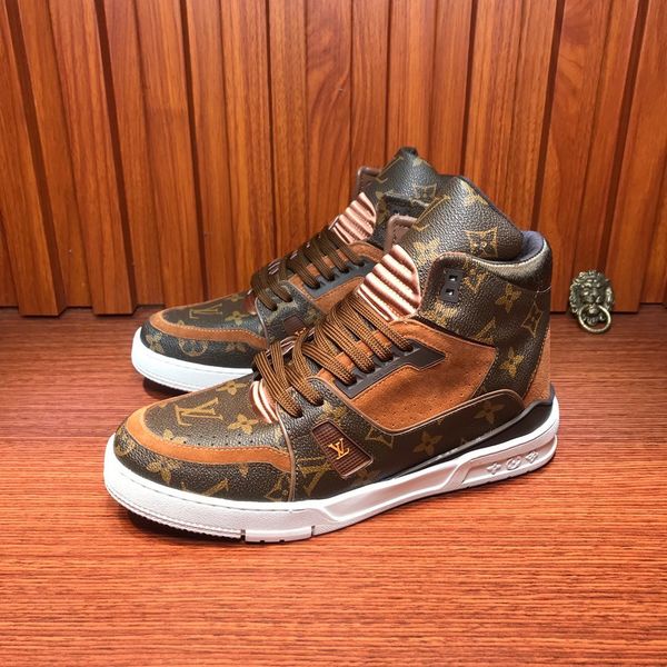 

fashion platform men's and women's shoes wild luxury vintage suede stitching old flowers retro low-sneakers 02, Black