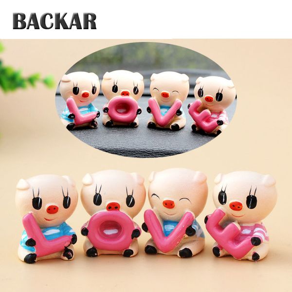 

backar auto resin love pig car cartoon ornament styling for grand cherokee lada vesta captur clio logan accessories