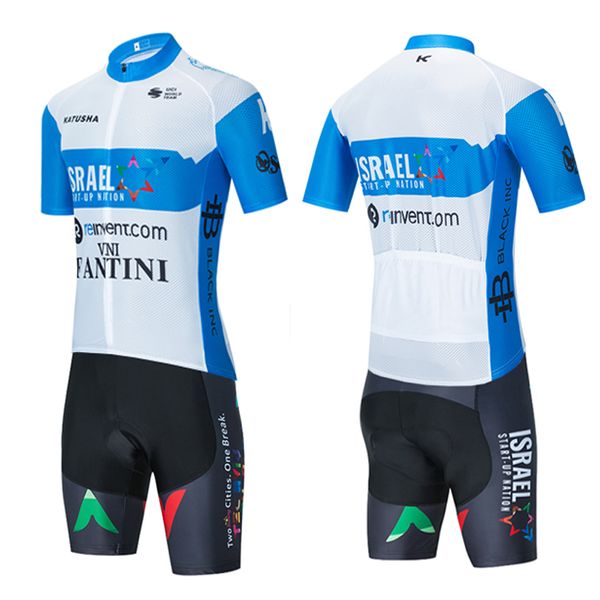 

tour de france 2020 pro team israel cycling jersey set men/women summer breathable short sleeve cycling clothing 9d padded bib shorts kit, Black;red
