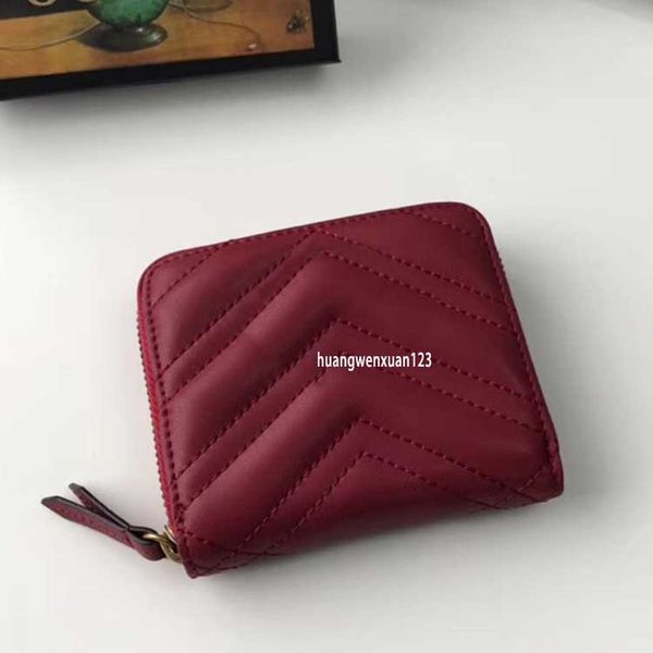 

womens wallet designer purse zipper bag female luxury wallet v zig zag letter fashion card holder pocket women's bag with box, Red;black