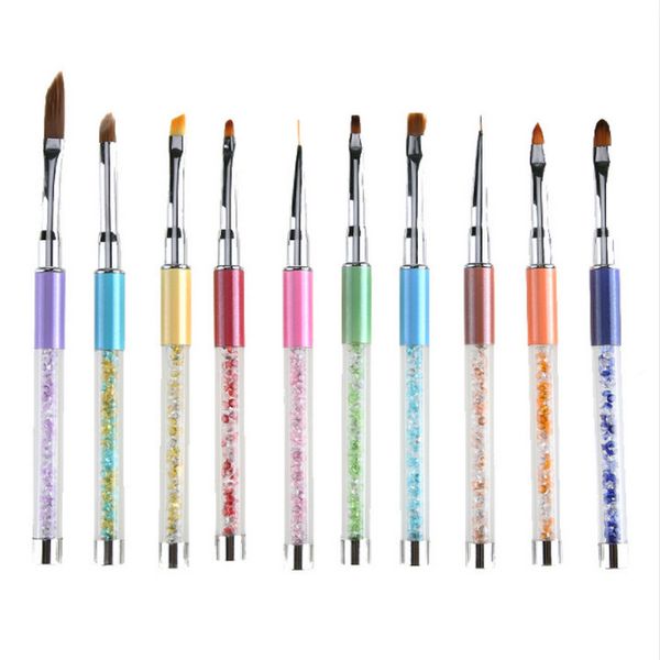 

1pc nail art acrylic uv gel extension builder rhinestone painting brush lines liner pattern drawing pen manicure tool, Yellow