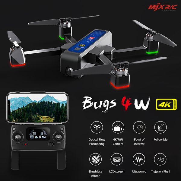 

new drone with 4k camera mjx bugs 4w b4w drone 5g wifi fpv gps 20mins fly time optical flow positioning rc quadcopter rtf