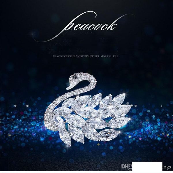 

новые ювелирные изделия swan броши для бойков girlfriend офис леди женской день подарков свадебные аксессуары с коробкой бесплатная доставка, Gray