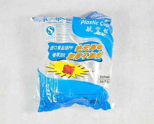 

disposable plastic cup wholesale thick aviation cup glass 200 ml 30-59g
