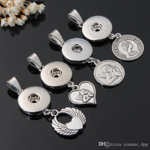 

bulk 18mm куски нуса snap кнопки подвеска дерево жизни мамы сердце key angel цветок рука очарование для имбирь привязать ожерелье ювелирных, Silver