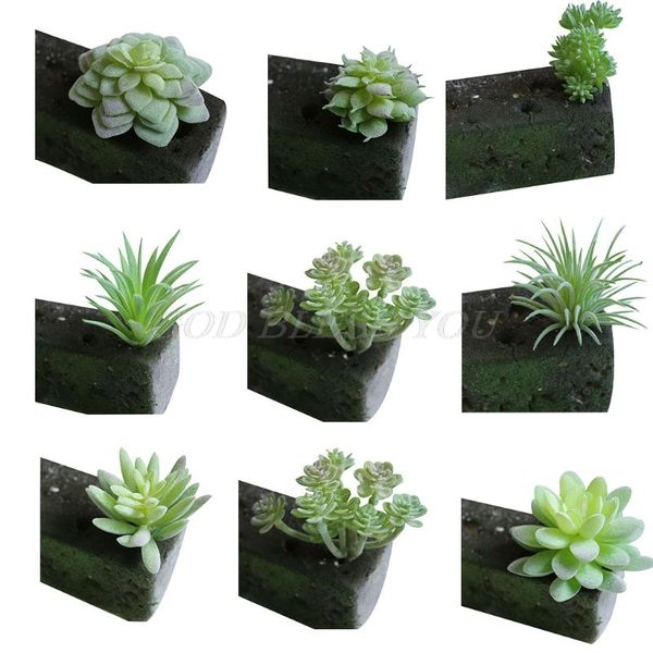 

artificial plastic plants succulent simulation frost lotus cacus mini landscape flocking fake edelweiss home decoration 9 style