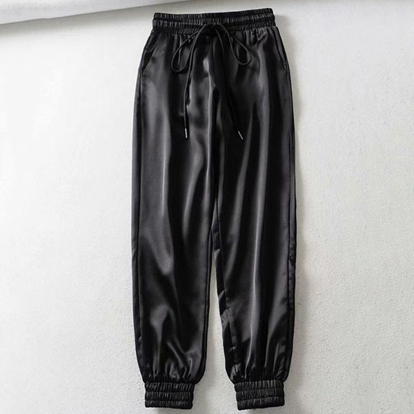 

падение новейших женщин тонких штанов женщины европа стиль drawstring свободных свободный спорт pant femme jogger streetwears mujer, Black;blue