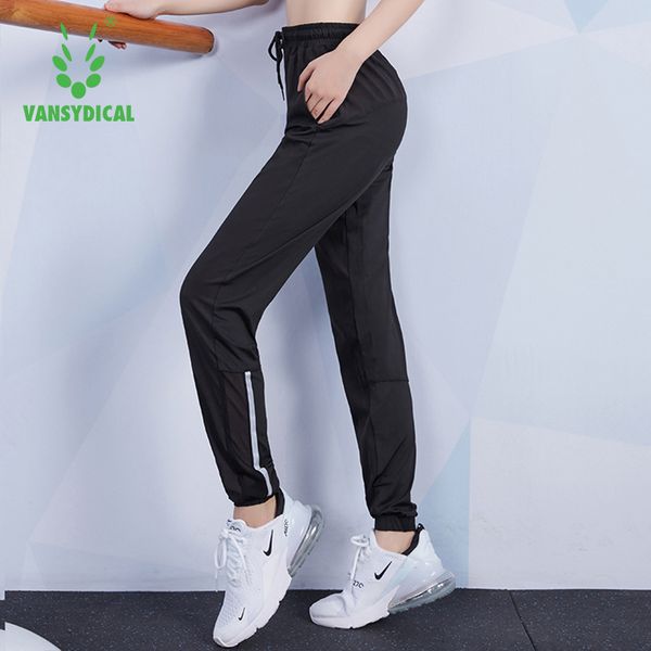 

vansydical jogging pants women striped yoga pants sport gym breathable female running training fitness workout trousers women, Black;blue