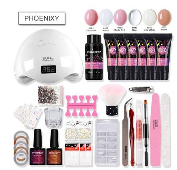 

complete poly gel set led gel varnish nail polish art kit quick building for manicure nails extensions hard gel polygel nail kit