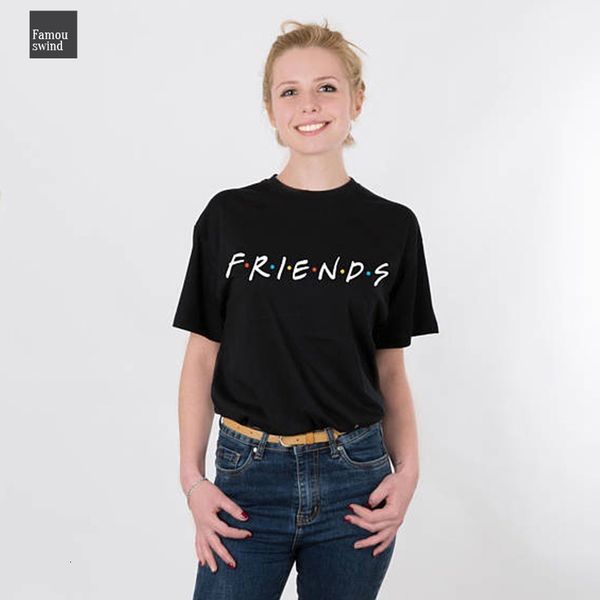 

большого размер тенниска нового harajuku письмо летней мода тройники v шея для топ друзей tv show рубашки t shirt, White