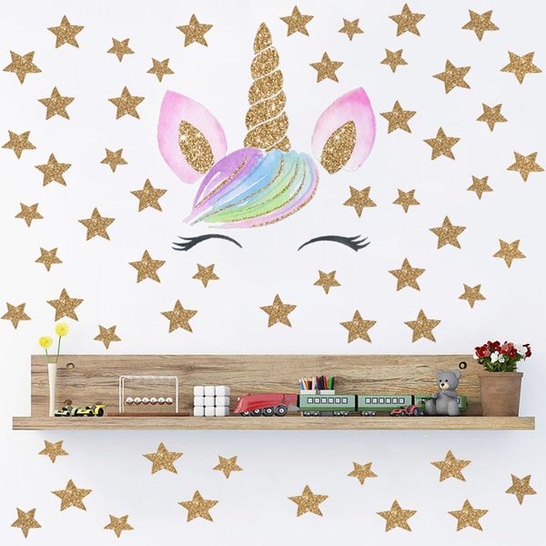 

new cute unicorn wall sticker for kids rooms home decor animal sticker wallpaper girls room decoration wall 15pcs