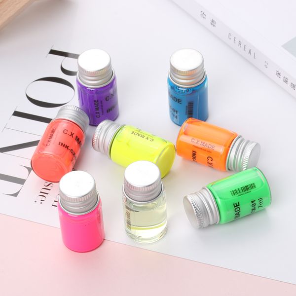 

7ml glow in dark graffiti diy non carbon fluorescent ink luminous ink paint bright pigment shiny multifunction tattoo inks