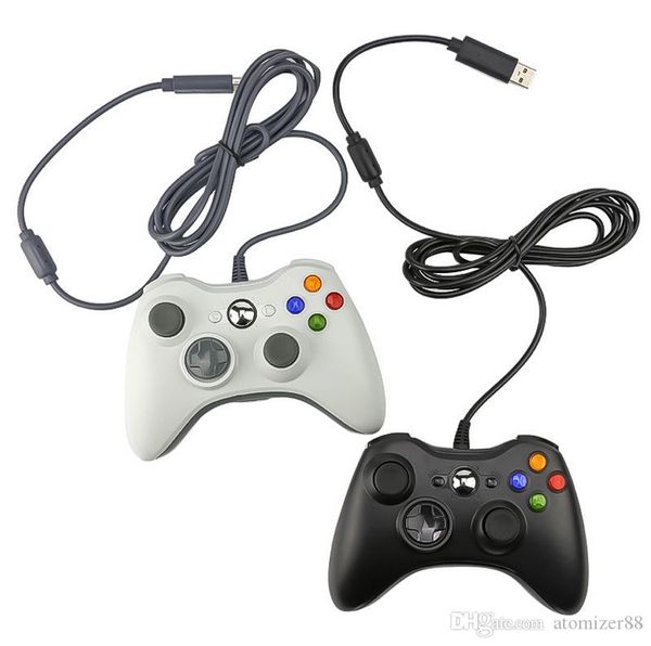

game controller for xbox 360 gamepad black usb wire pc for xbox 360 joypad joystick accessory for lapcomputer pc dhl