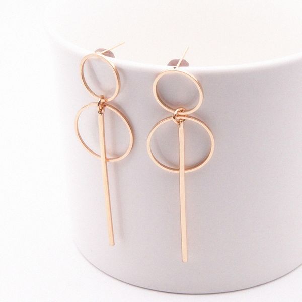 

New Fashion Elegant Geometric Round Circle Hoop Earrings Double Hollow Circle Fashion Earrings For Women Exquisite Gift E0204