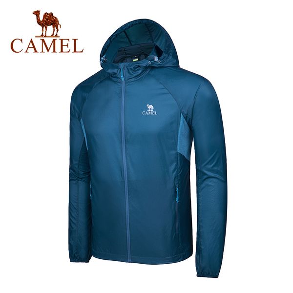 

camel new men women outdoor skin coat ultra-thin quick dry breathable skin clothing waterproof anti-uv sports hiking jacket, Blue;black