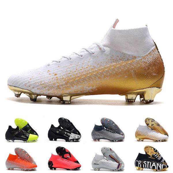 

2019 mercurial superfly vi 360 elite fg kj 6 xii 12 cr7 ronaldo mens women high soccer shoes football boots cleats eur 39-45, White;red
