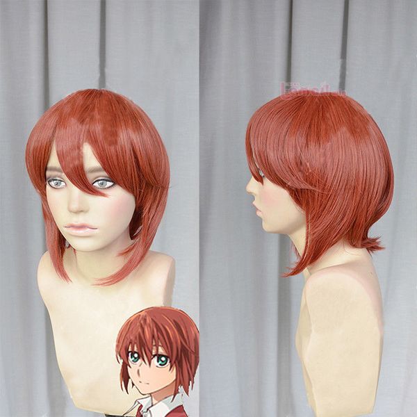

the ancient magus' bride chise hatori 30cm burgundy short cosplay wigs, Black