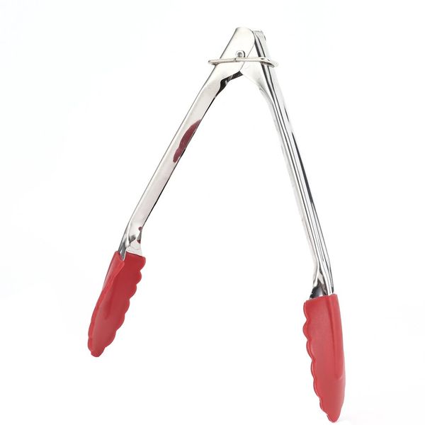 

non-slip silicone kitchen clamps barbecue tongs food meat baking bread tongs clip stainless steel clip barbecue cooking utensil