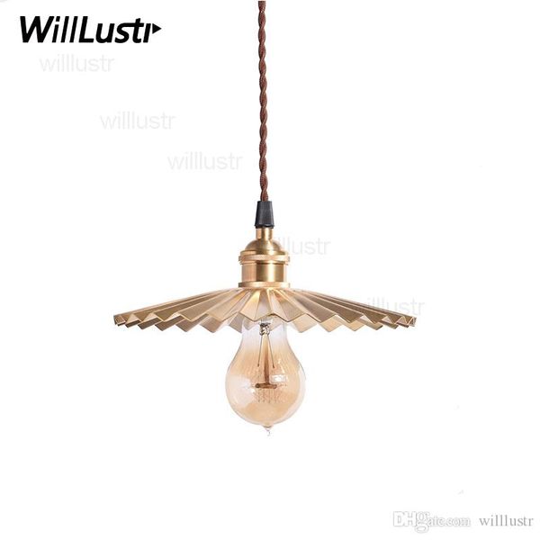 

handmade pleated copper pendant lamp modern minimalist design pleat brass light office store home restaurant l cafe suspension lighting