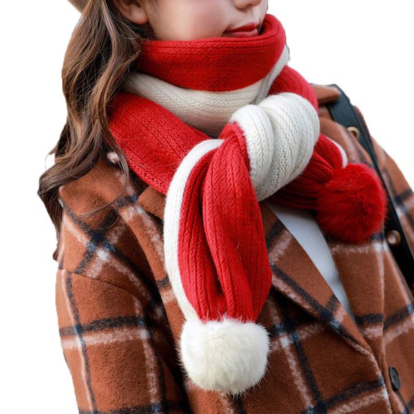 

men women's autumn winter scarf warm scarf thicken color matching hairball bib bufanda mujer echarpe femme hiver