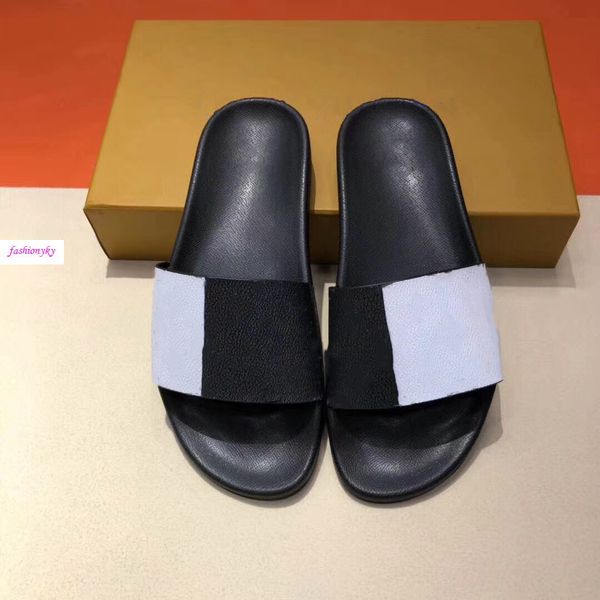 

mule slippers flat designer shoes slippers flexible rubber slippers couple sandalwith box, Black