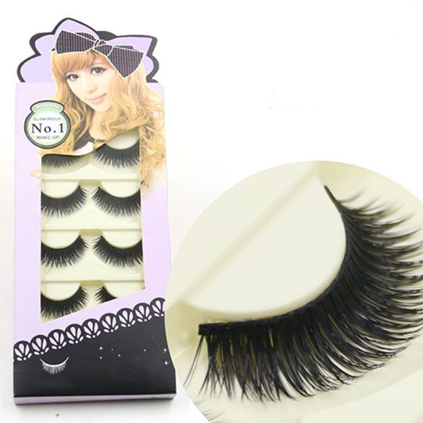 

5 pairs soft long makeup thick false eyelashes handmade cross eye lashes
