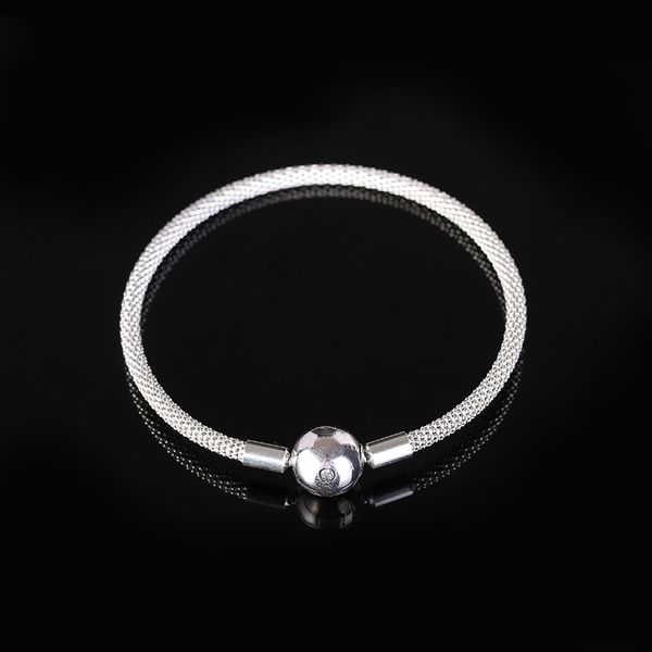 

new snake bone bracelet for pandora 925 silver silk woven charm fashion bracelet men and women temperament real silver hand jewelry, Golden;silver