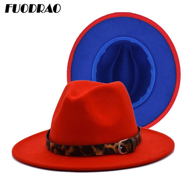 

fuodrao elegant lady's black bowler hat hat spring and autumn imitation wool outdoor travel jazz male panama f54, Blue;gray