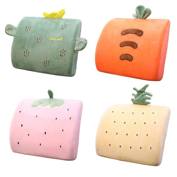 

waist support pad pillow for home cartoon memory cotton waist cushion office car backrest pillow portable lumbar cushions