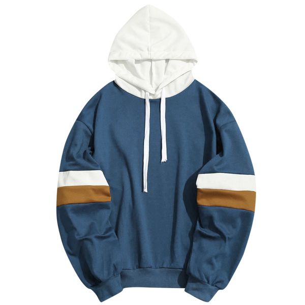 

contrast men's designer hoodie tri-color hooded long-sleeved sweater men's and women's clothing mens 2019 luxury designer clo, Black