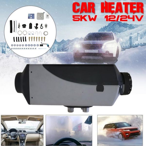 

car heater 5kw 12v 24v air diesel heater parking with remote control lcd switch display rv, camping trailer, truck, boat