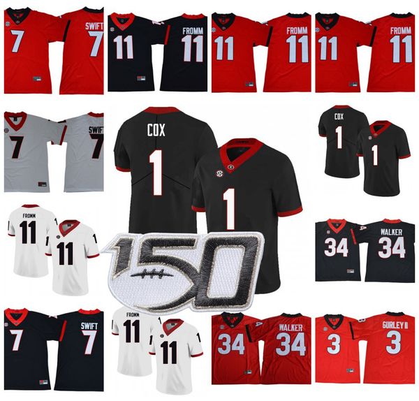 

custom ncaa georgia bulldogs football brenton cox kenny mcintosh malik herring lawrence cager demetris robertson swift holloman 150th jersey, Black;red
