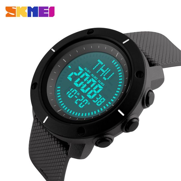

skmei мода спортивные часы мужские компас часы будильник chrono back light 5бар водонепроницаемая цифровая наручные часы hombre 1216, Slivery;brown